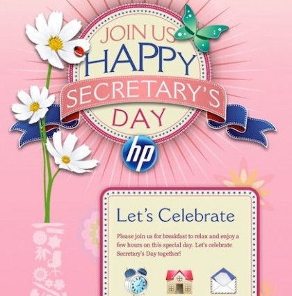 Secretary Day E-vite for HP