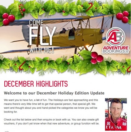 e-Newsletter Product Update for AdventureBookings